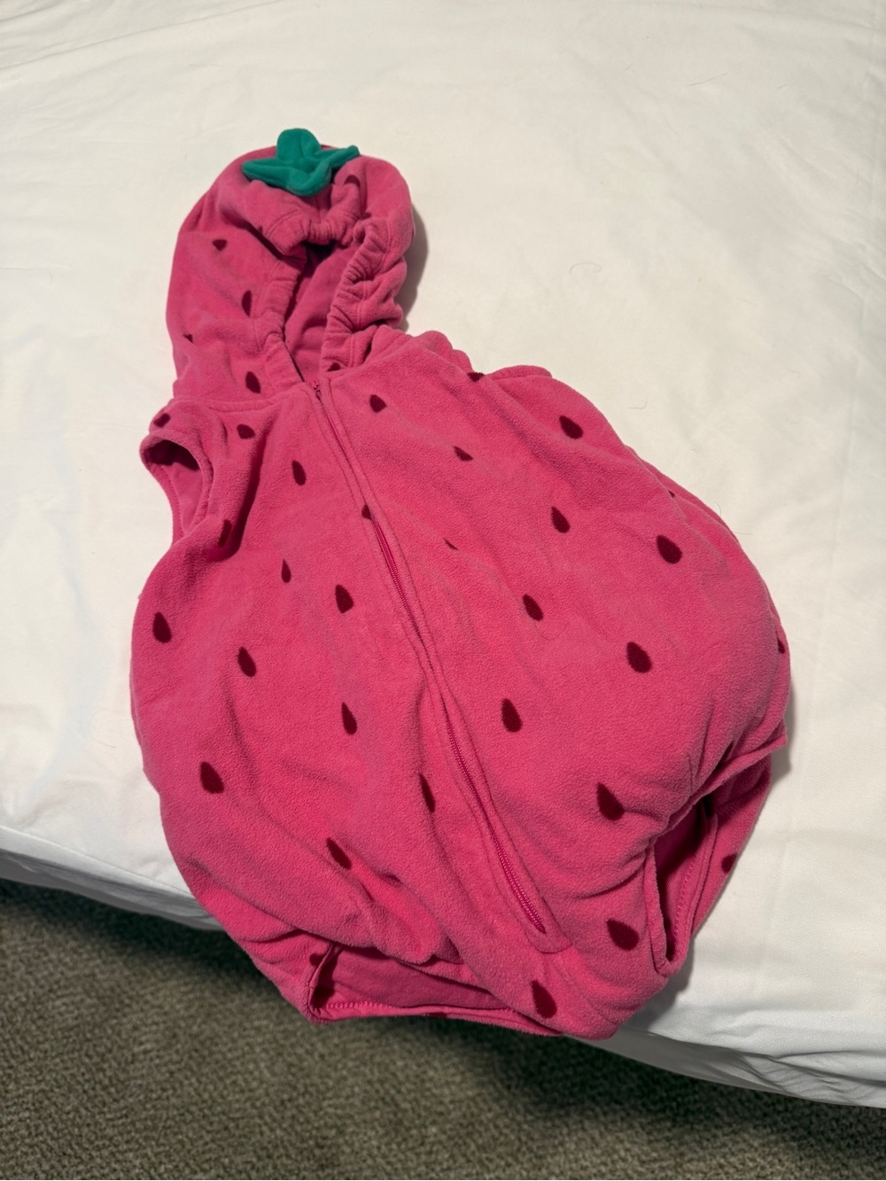 Pink Strawberry Hooded Kids Halloween costume